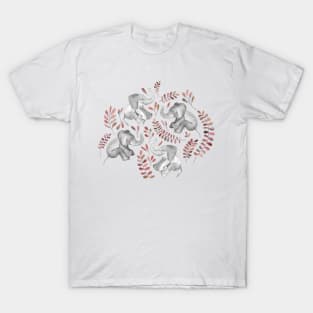 Laughing Baby Elephants – Coral T-Shirt